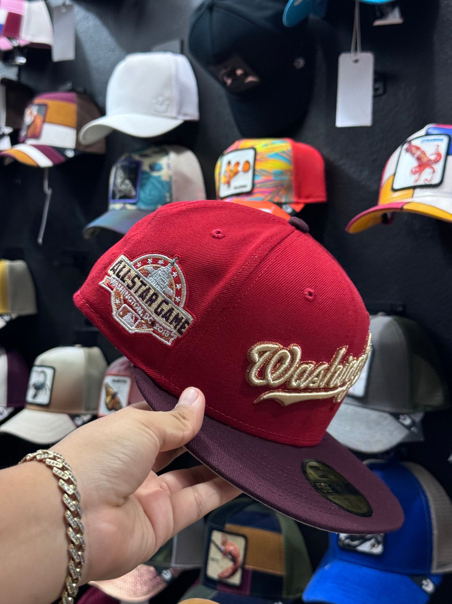 New Era Washington Nationals All Star Game 2018 Burgundy Copper Two Tone Edition 59Fifty Fitted Hat 7 1/8